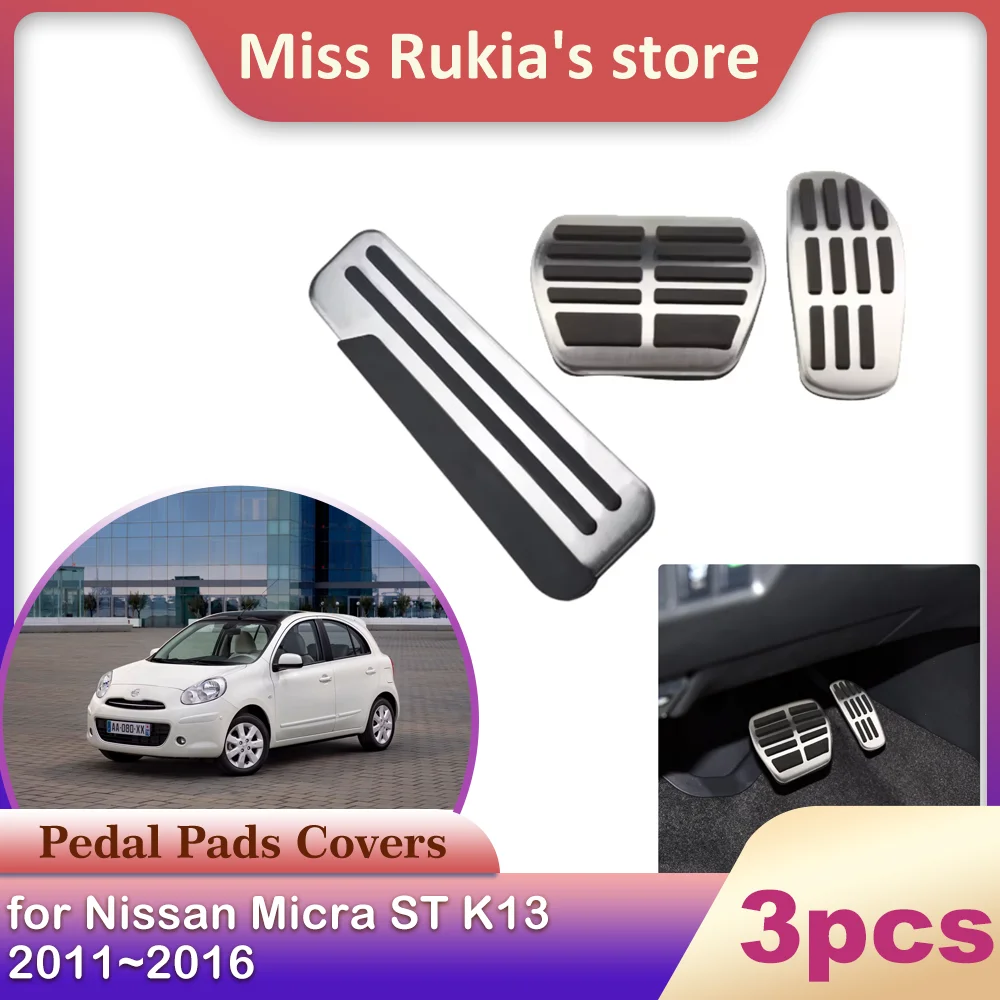 

Car Gas Brake Rest Pedals for Nissan Micra ST K13 2011~2016 Alloy No Drilling Anti-Slip Fuel Brake Footrest Cover Accessories