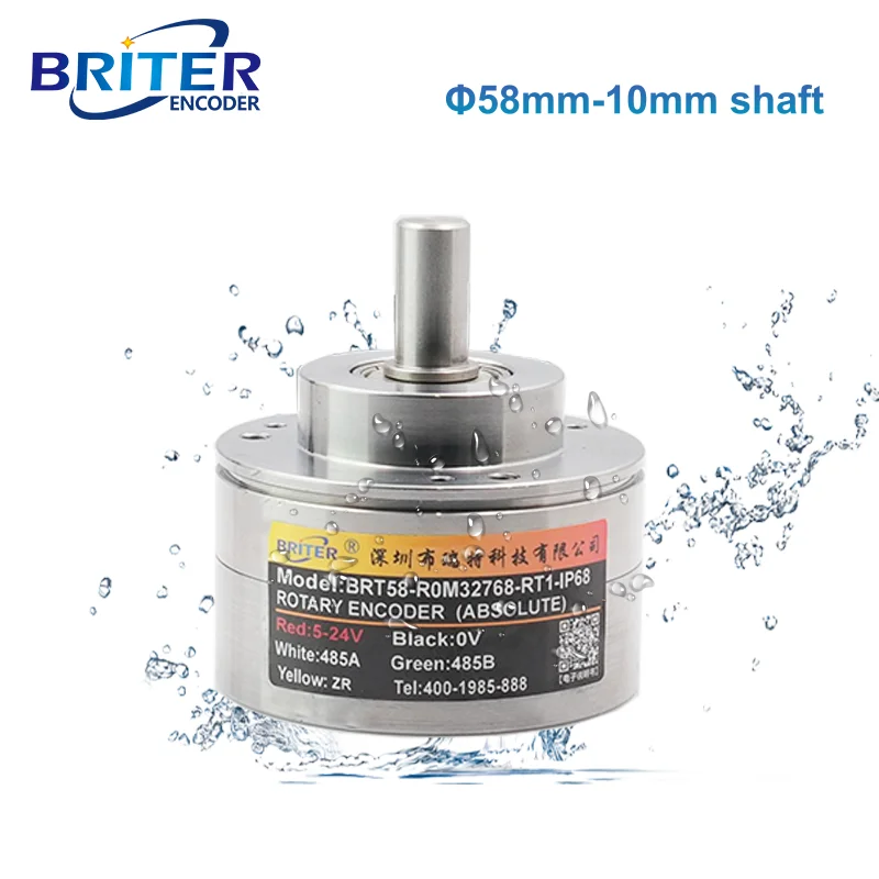 IP68 Waterproof Absolute Single-Turn Rotary Encoder with Analog Magnetic 10mm Shaft for Angle Speed and Position Measurement