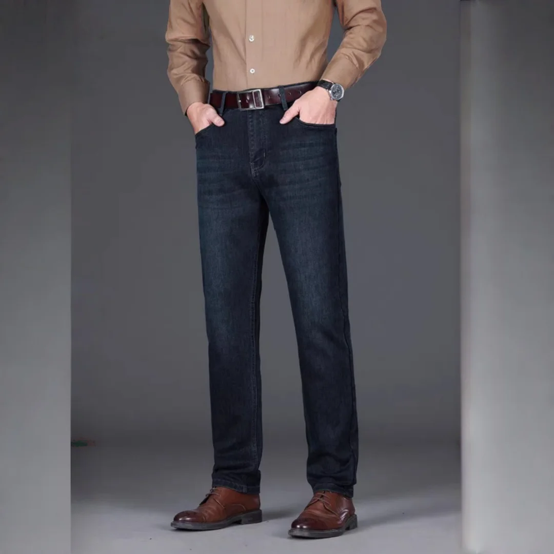 

Spring and Autumn high-end personalized luxury classic best-selling business men's jeans super show legs, long legs straight