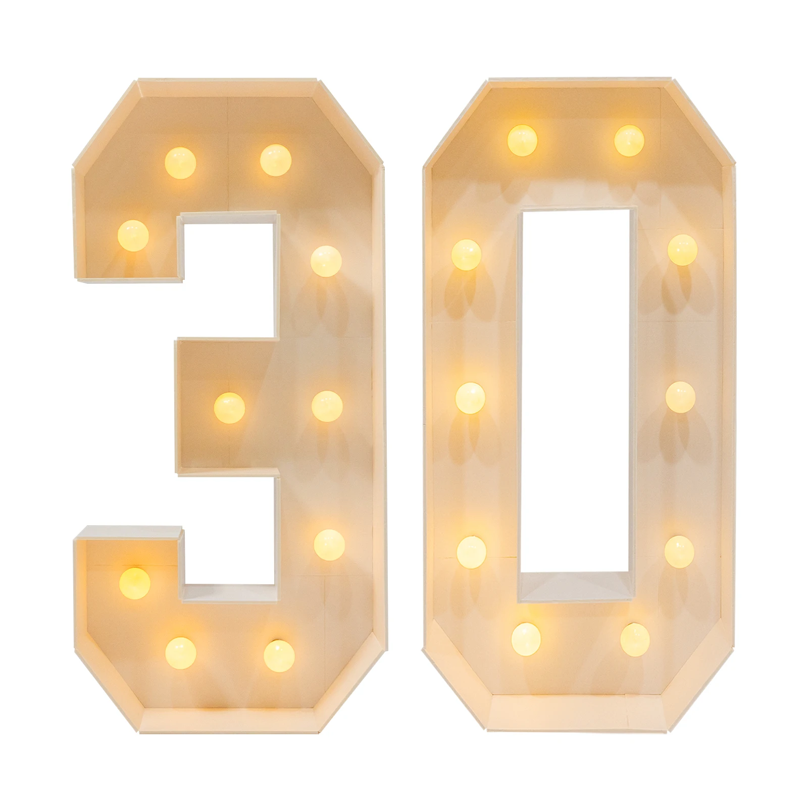 30 Light Up Numbers, 30th Birthday Party Decoration, Light Up Numbers for Birthday Decorations 