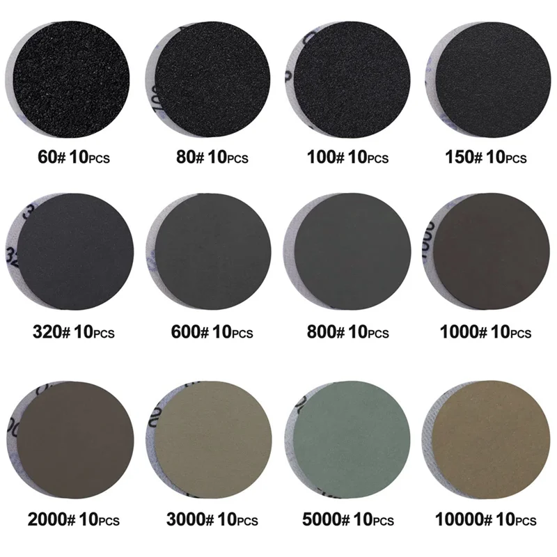 Classy-131 Pcs 3 인치 샌딩 디스크, 60-10000 그릿 샌드페이퍼, 사용하기 쉬운 습식 건식 샌딩용 자동차 헤드라이트 복원 키트