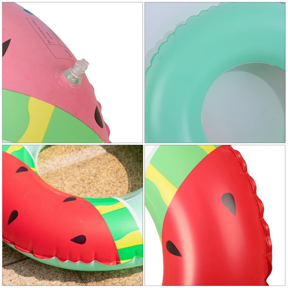 

Inflatable Watermelon Swimming Ring Pool Summer Float Creative Striped Floating Floats Rings Fruit