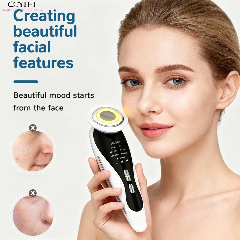 

Induction Facial Device Anti Aging Multi Modes LED Light Therapy Patented Electrode Head Deep Cleansing Skin Tightening Portable