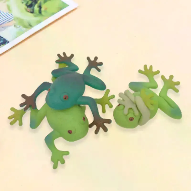 

1Pcs Simulation Frog Model Tricky Decompress Frog Toy Soft Rubber Fake Frog Sensory Game Excellent Gift For Children Mischief