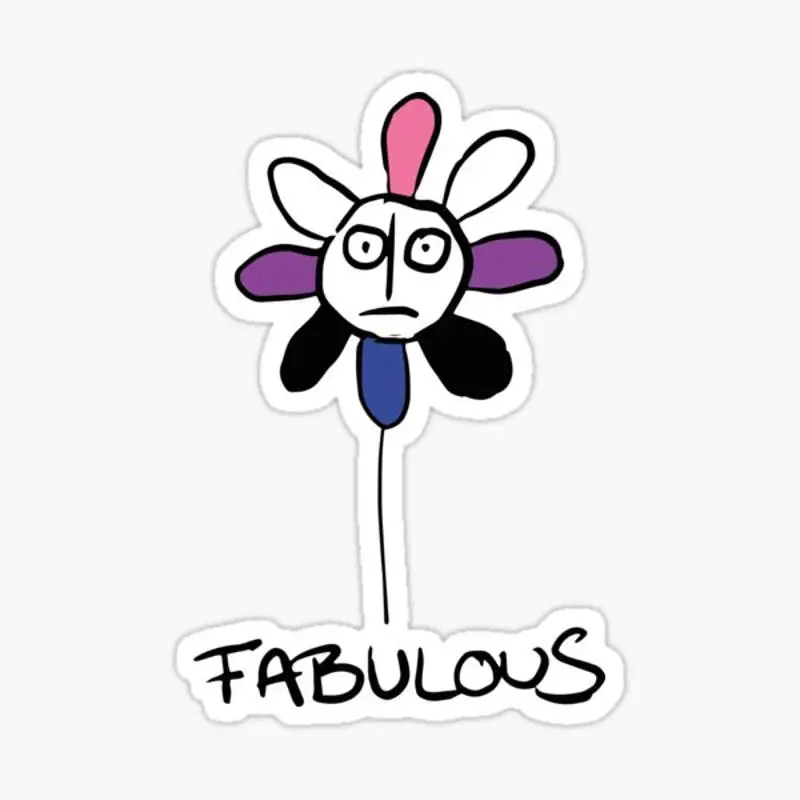 

Гордость цветок Сказочный-Genderfluid наклейка для декора ноутбука милый мультфильм искусство модный общественный чемодан