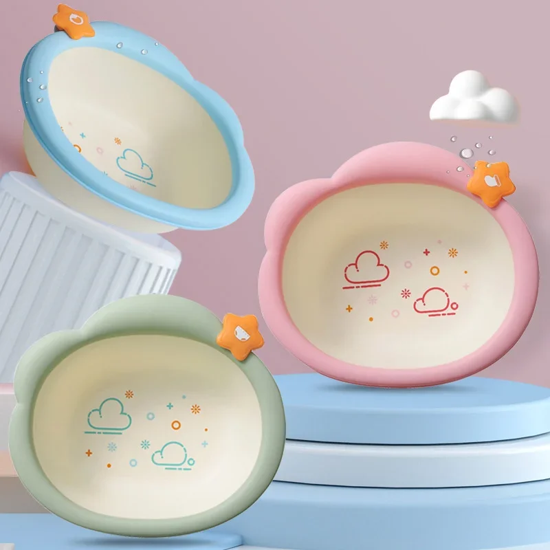 Cartoon Kids Washbasin Bath Tubs Baby Kids Wash Basin Plastic Lightweight Portable Basin Washing Home Baby Bath Accessories