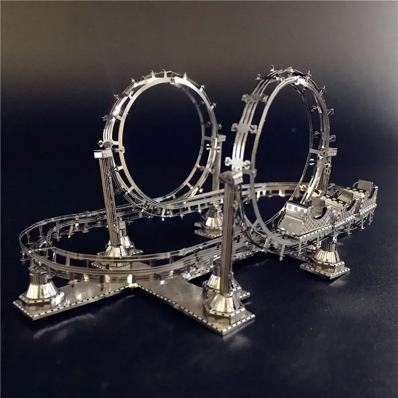 Creative Roller Coaster Style Model DIY Handmade Metal Puzzle Assembly Adult Style Puzzle Assemble Model Material Package ZE944