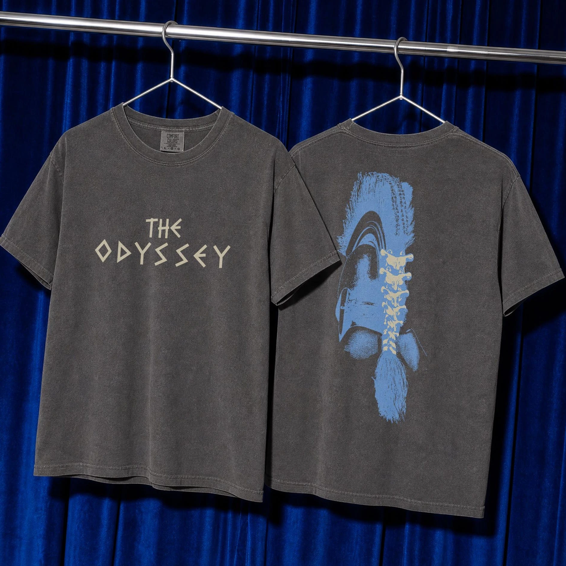 The Odyssey Graphic T-Shirt, Agamemnon Helmet Logo Tee with Back Print Matt