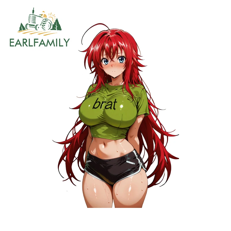 EARLFAMILY Rias Gremory Big Breasts Seductive Car Sticker Popular Anime Item Decoration Custom Printing Vinyl Racing Accessories