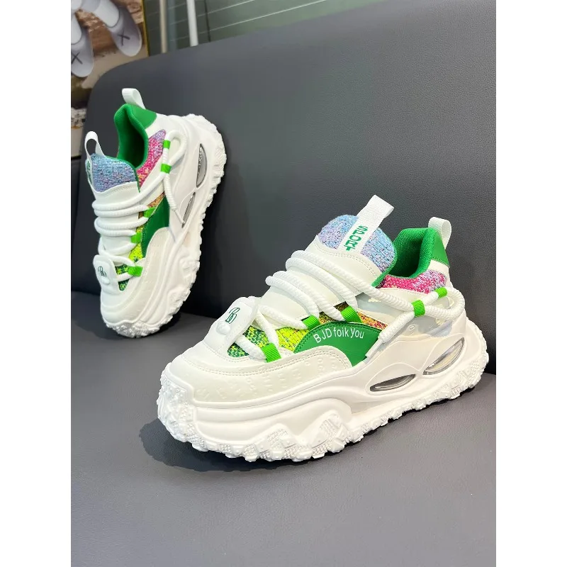 حذاء رجالي لخريف 2025 بتصميم Thin Breathable Me Dad oes Air Cuion Sle حذاء رياضي غير رسمي عصري منخفض القطع سهل الارتداء بمقدمة مستديرة