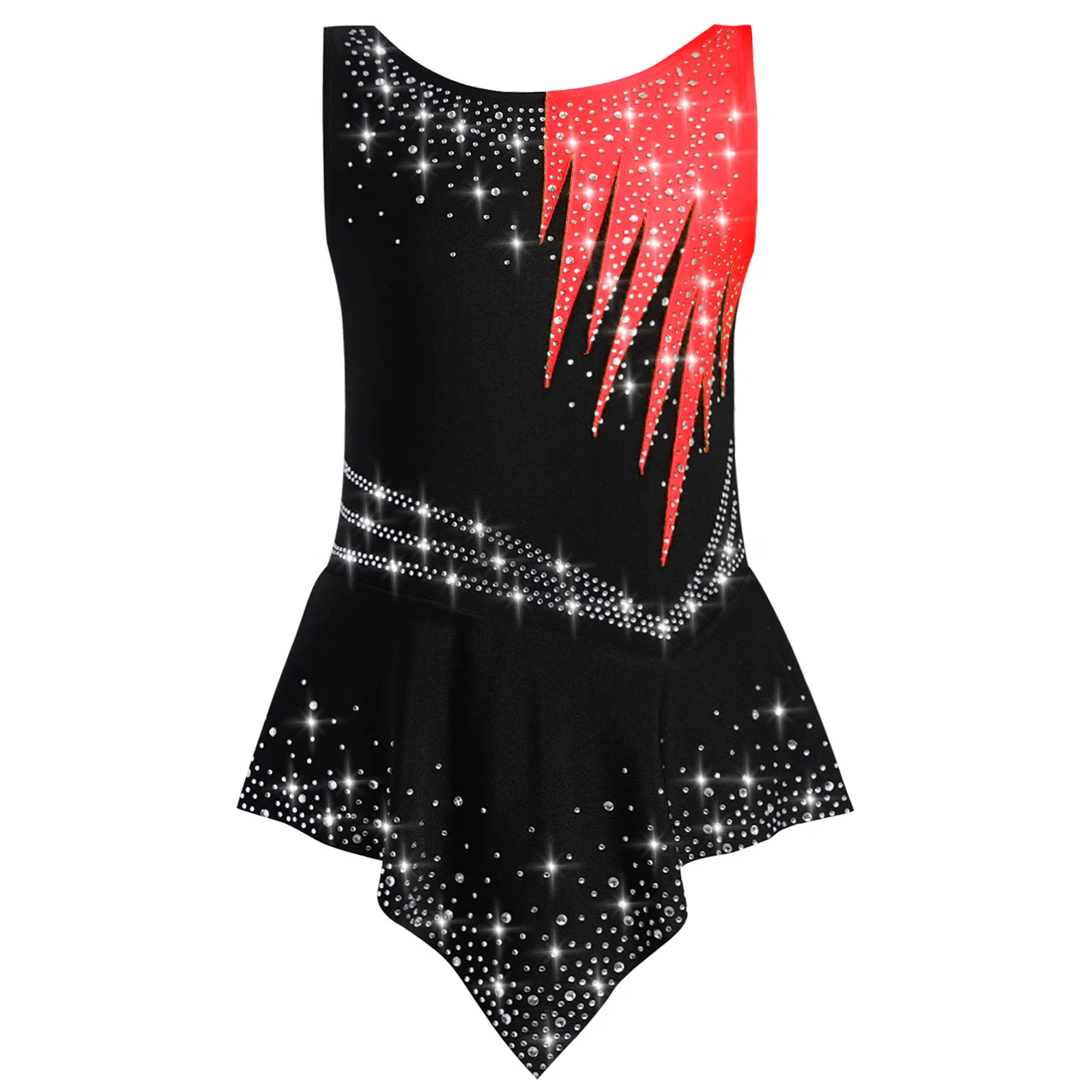 الفتيات الباليه جيرسي الراين الجمباز يوتار أكمام توتو فستان ارتداءها Dancewear أداء التزلج على الجليد الإيقاعي