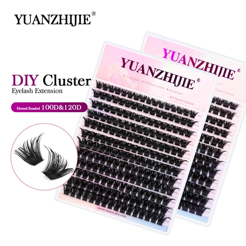 Imagen 1 del producto 12 líneas esponjosas YUANZHIJIE 20D/30D/40D/50D/60D/70D/80D DIY grupo de pestañas individuales Material Premium herramientas de maquillaje