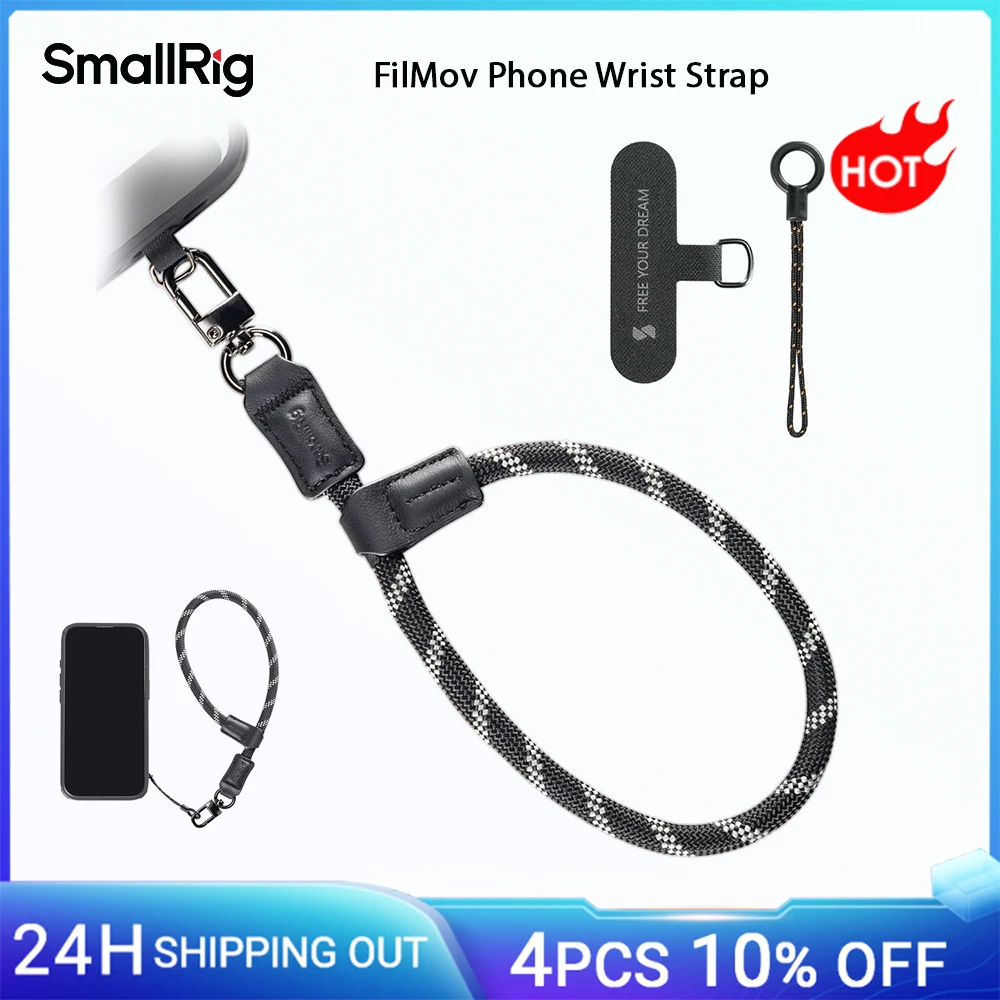 SmallRig – dragonne de téléphone réglable, dragonne en cuir et Nylon de 38cm pour iPhone, pour Samsung, étuis et étuis de téléphone