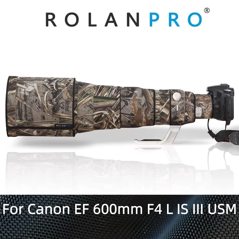 

ROLANPRO Waterproof Lens Camo Cover for Canon EF 600mm F/4 L IS III USM Coat Photography Protective Sleeve Guns Case Canon 600mm