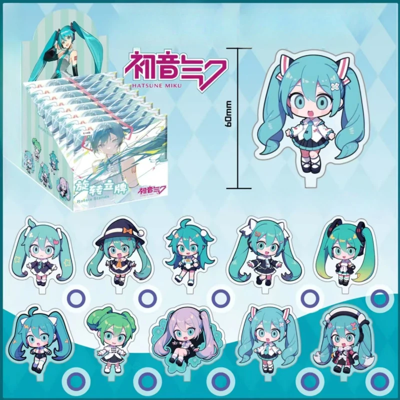 Hatsune Miku verrassing blinde doos creatieve hoogwaardige anime Miku randapparatuur 6 cm acryl laser roterende standaard tafelornament cadeau