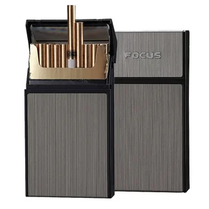 Caja de cigarrillo portátil Capacidad de 20 piezas Caja de cigarrillos Metal Caja de bolsillo de soporte de tabaco para accesorios de cigarrillos delgados Gadget 10 mejores titulares de cigarros de ventas - №2