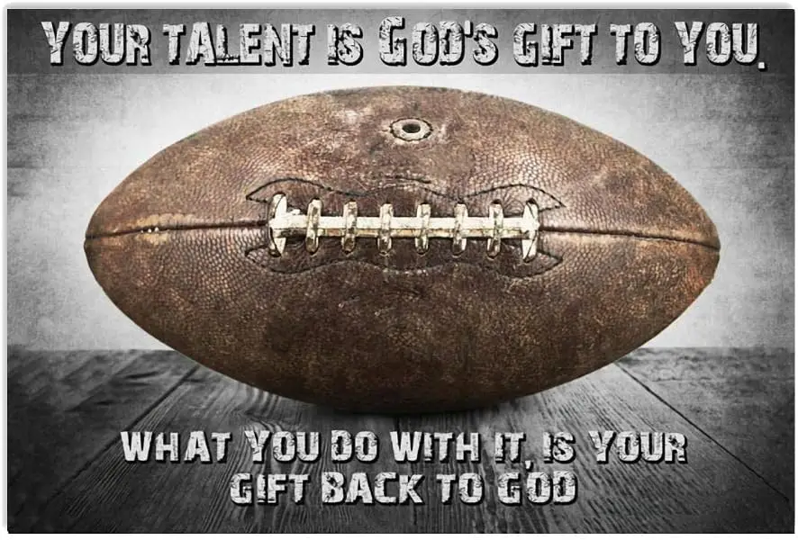 Rugby Retro Metal Tin Signs Your Talent Is Gods Gift To You Posters Fans Collectible Plaque Club Home Room Wall Decor 6x8