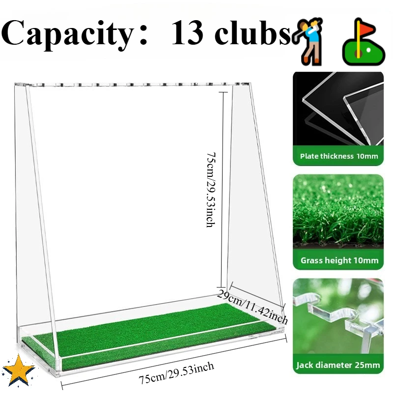 Golf Transparent Acrylic Rack Indoor Storag Billiard Club Display Stand