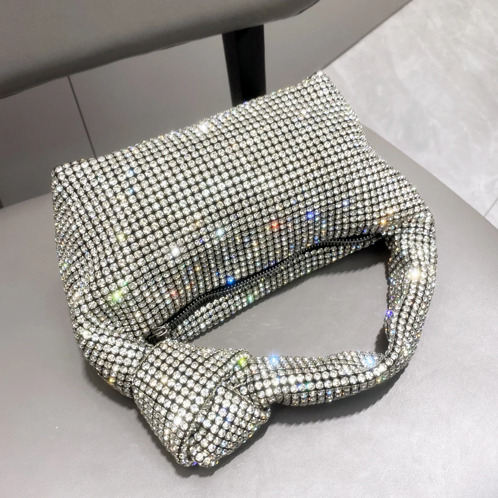 Rhinestones Evening bag silver Crystal Bags for Women Purses and Handbags Luxury Designer banquet bag