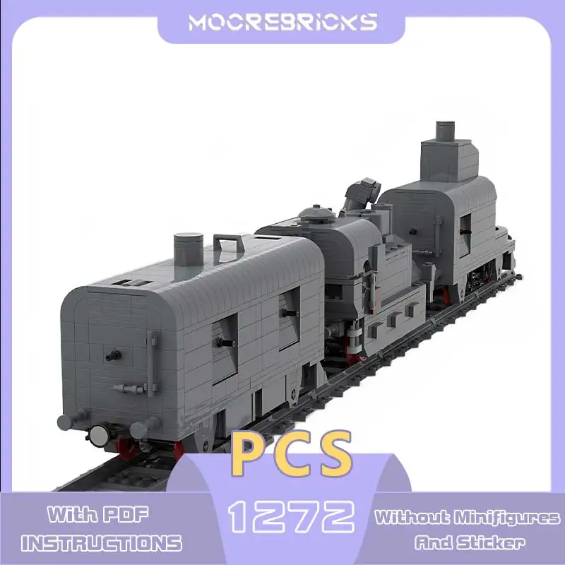 MOC-152738 Armored Train 53 Building Blocks War Series Vehicles Model Creative Bricks Desktop Decoration Toy Set Kids Gift