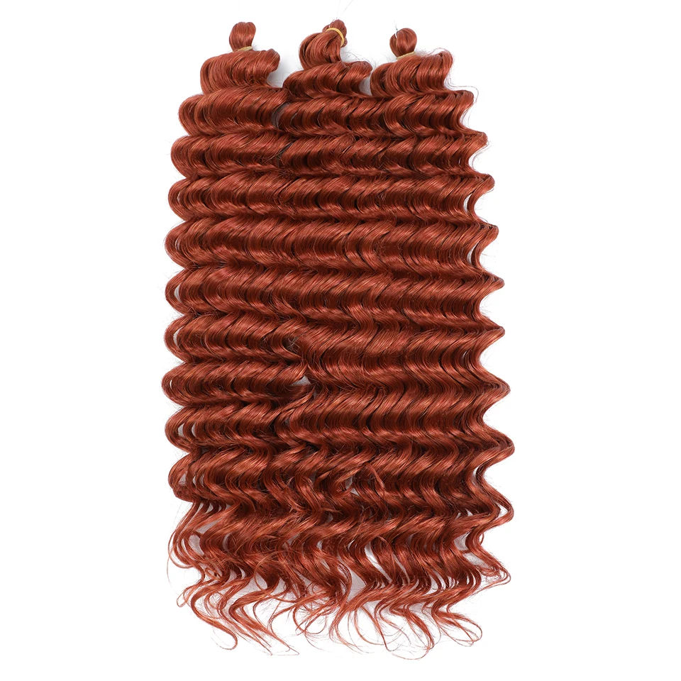 Tiefe Welle Twist Flechten Haarverlängerungen für Frauen Hochwertige synthetische Häkelzöpfe Haar 24 Zoll Ombre Bug Braun Afro Locken – Detail 3