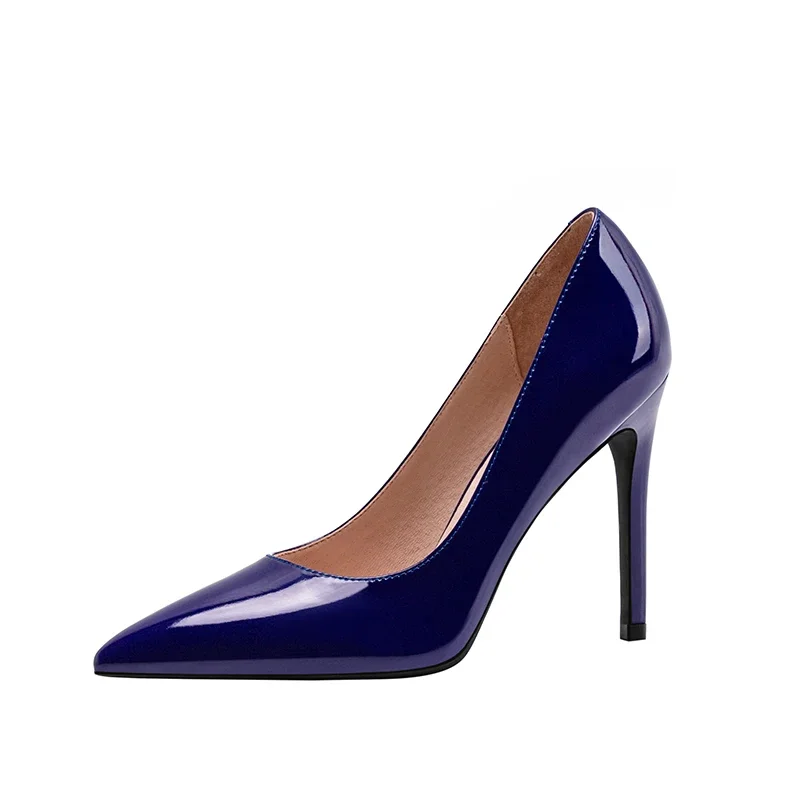 

Size31-44 Slim High Heel Women Shoes Patent Leather Point Professional Work Shoes Stiletto