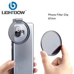 Lightdow 67mm Phone Lens Filter Holder for Neutral Density FILTER Circular Polarizer 1/4 Soft Filter Applicable To IPhone Xiaomi