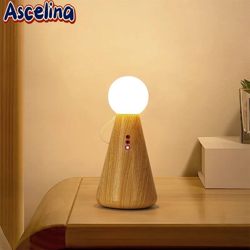 LED Reading Table Water Transfer Log Magnetic USB Charging Model Lamp For Camping Bedside Study Bar Decorative Lighting Fixture