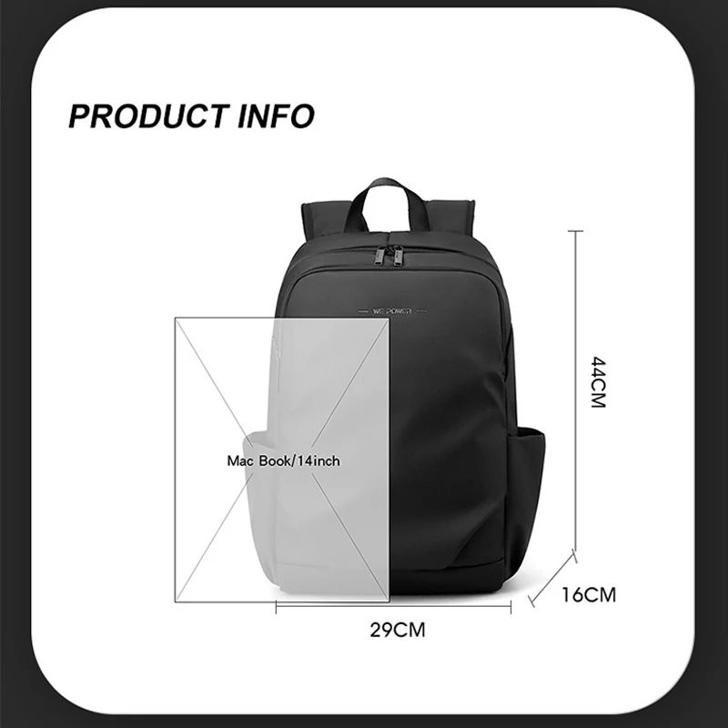 14 Inch Laptop Backpack Business Travel Backpack W. Headphone Hole Waterproof Polyester Rucksack Mini PC Case For Macbook Air 13