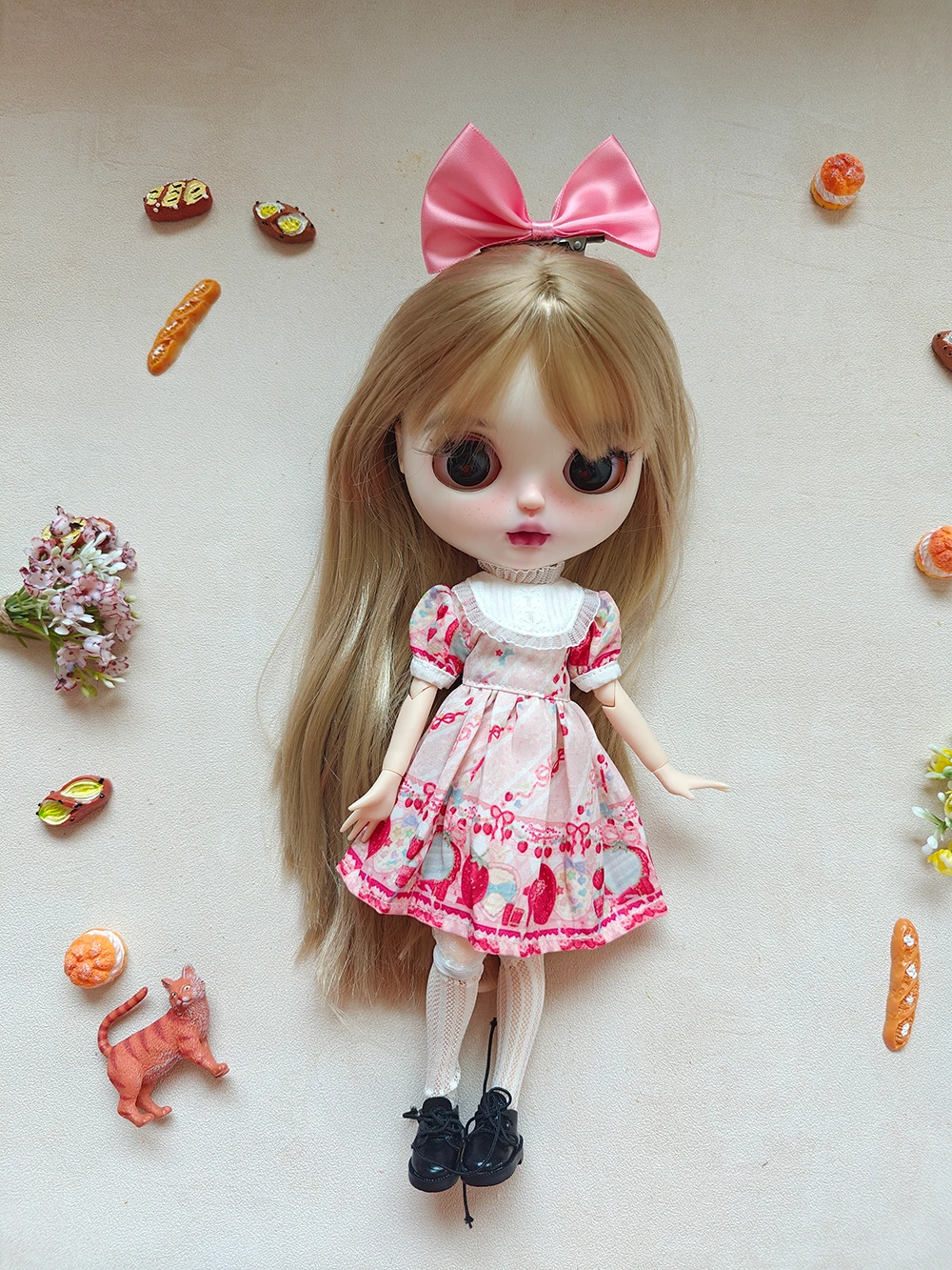 

Одежда для куклы ICY DBS Blythe, новинка, милое розовое классическое платье ручной работы для кукол Ymy Licca Azones Ob24, аксессуары для кукол, аниме