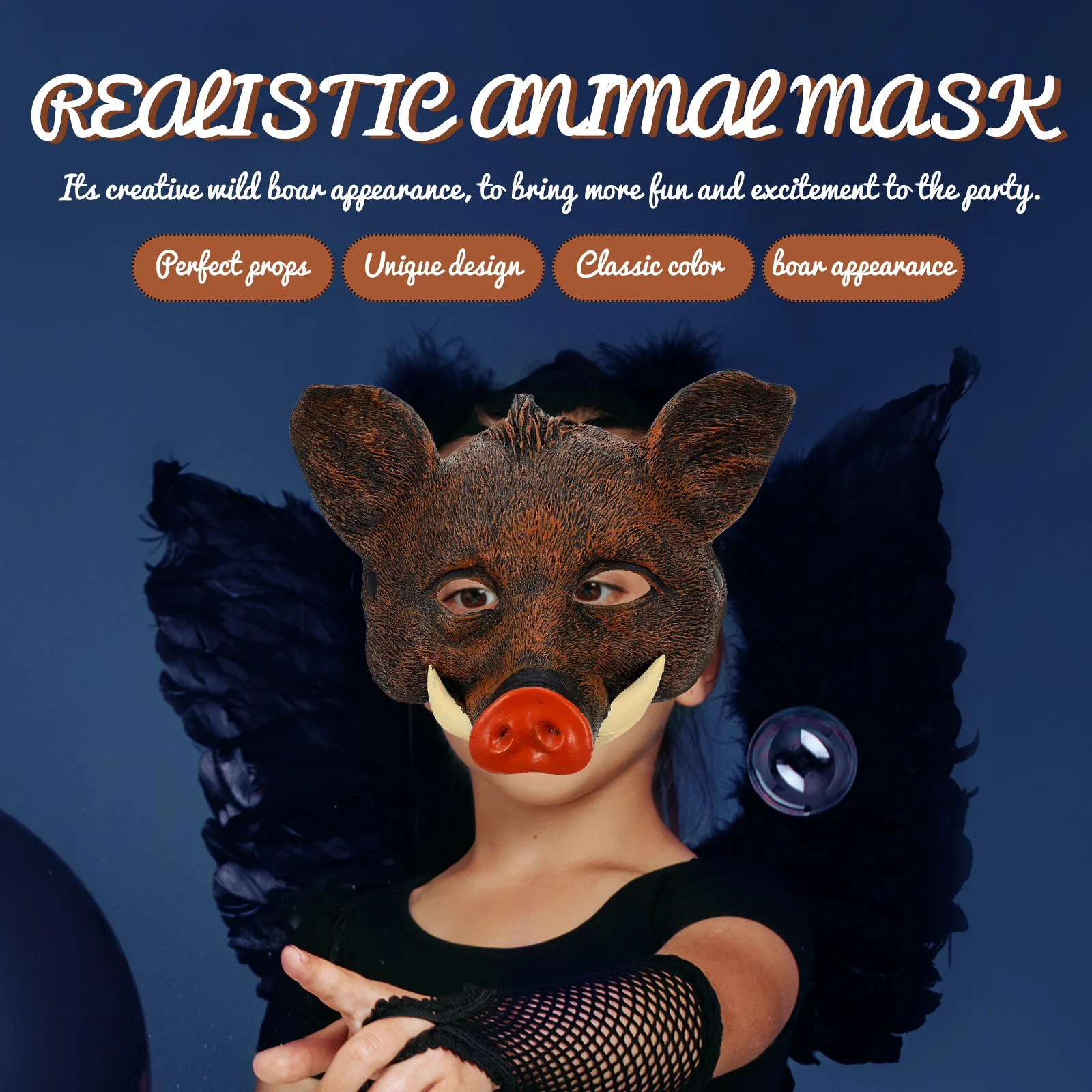 Maska dzika Masquerade Party rekwizyty do Cosplay Clown Animal Pu kostium na Halloween piękne maski męskie dekoracje