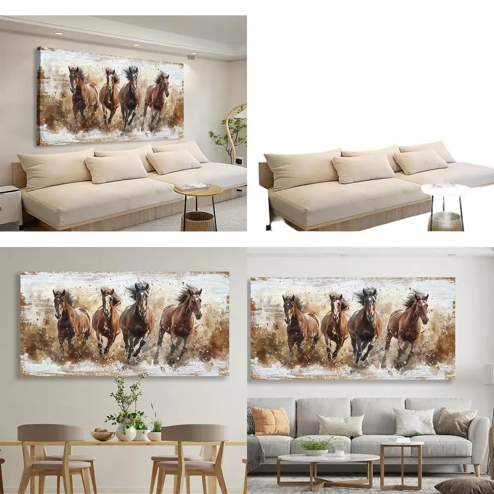 

Картина на холсте «Коричневая лошадь» — настенный декор 20x40 для гостиной, спальни, офиса