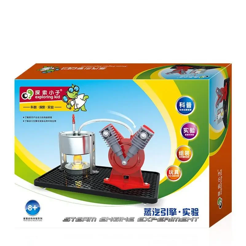 Children's STEM scientific experimental toy Stirling steam engine  model V-shaped twin cylinder steam