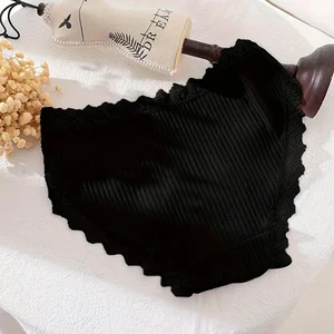 Bikinihose für Frauen mit Spitzenwellenschlägen für Frauen, komfortable und mutige, intime Elastikpflanzen, Frauenwäsche, Unterwäsche, 4 PCs 10 Hauptverkaufs -Zahnhöfe mit Anhänger - №5