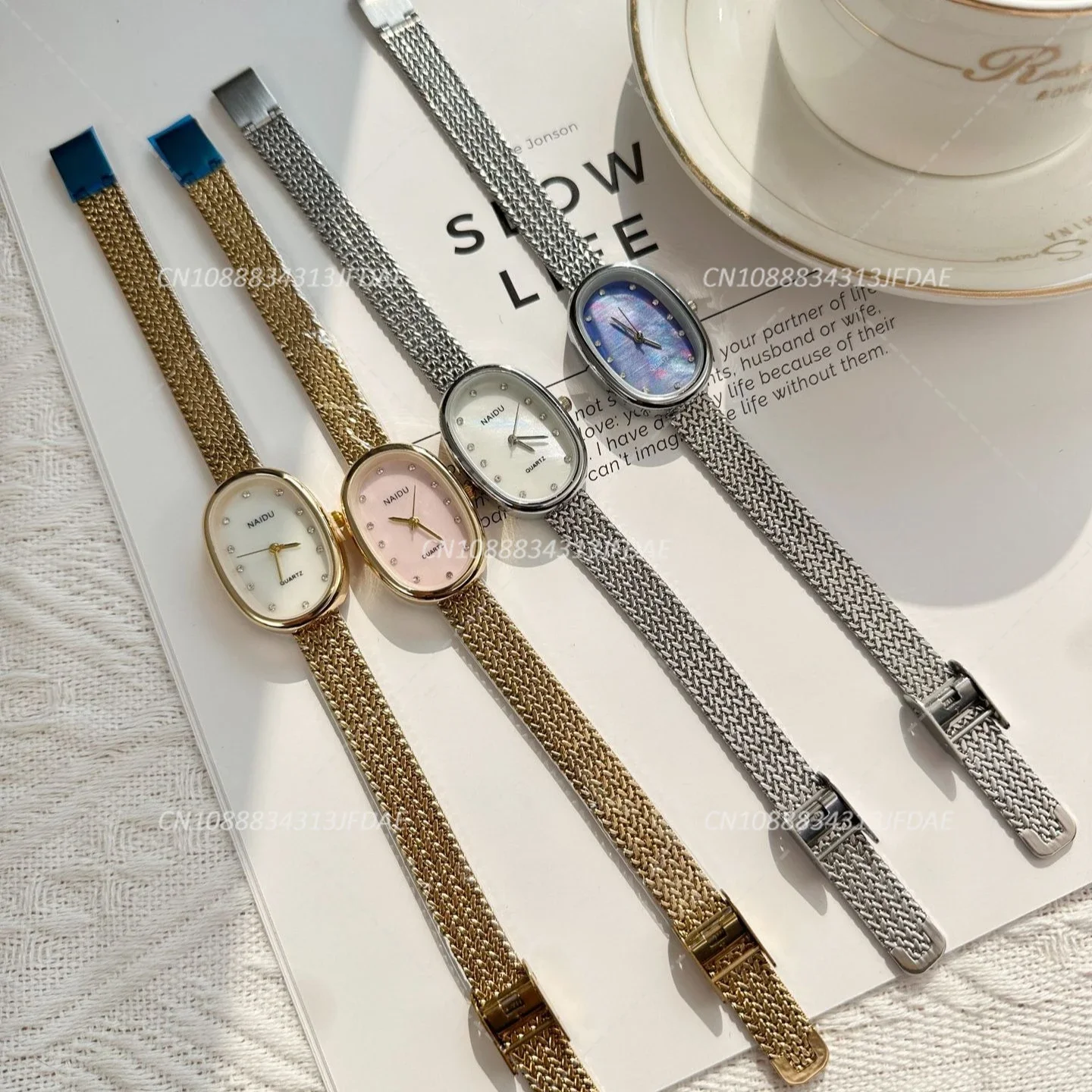 

Новые брендовые кварцевые часы для женщин, роскошный подарок, овальный циферблат, часы со стразами, регулируемый ремешок из нержавеющей стали, наручные часы оптом