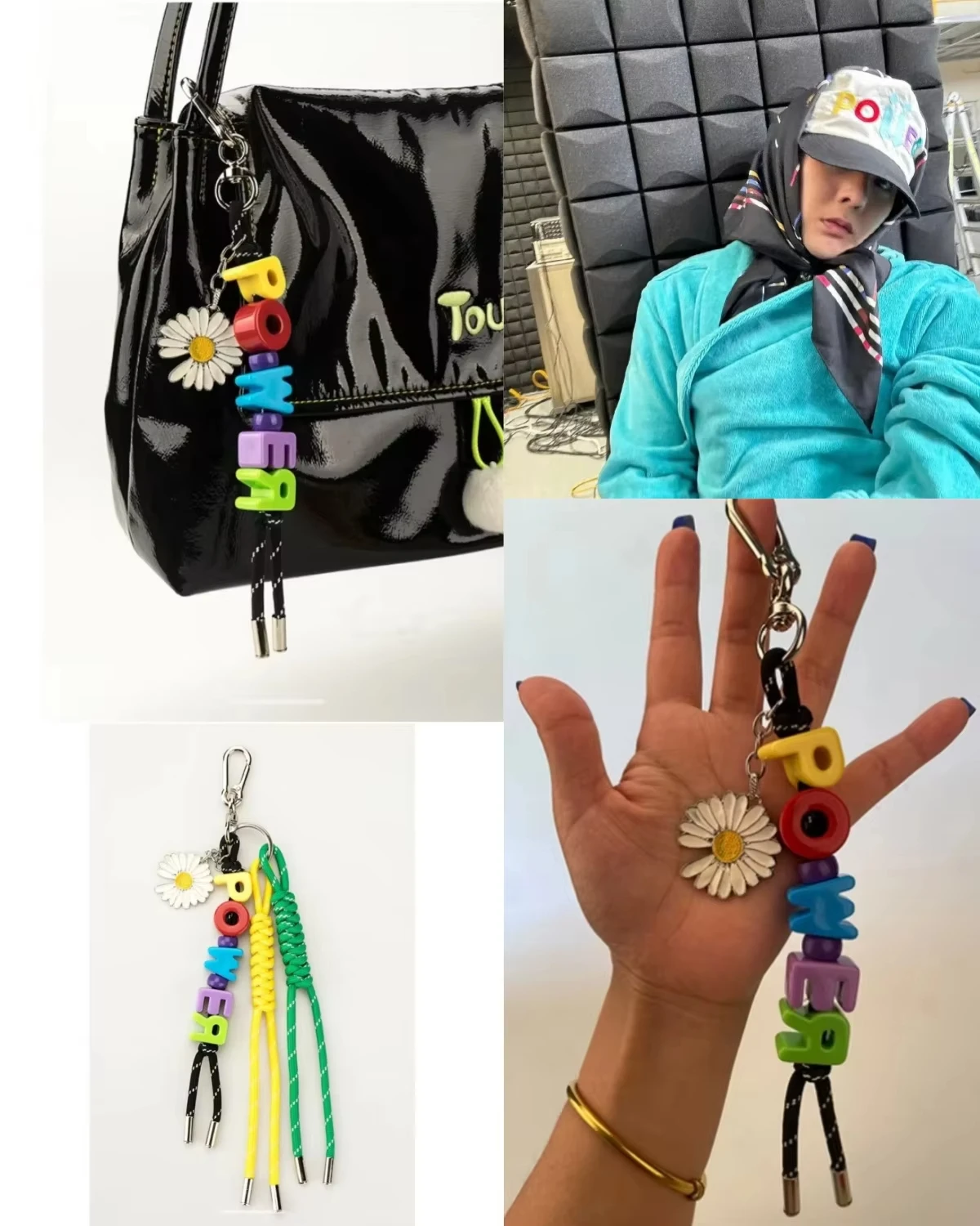 Kpop المعبود GD 'POWER' حبل المنسوجة المفاتيح GD الحفل دعم ديزي قلادة الديكور على ظهره المفاتيح قلادة VIP الهدايا