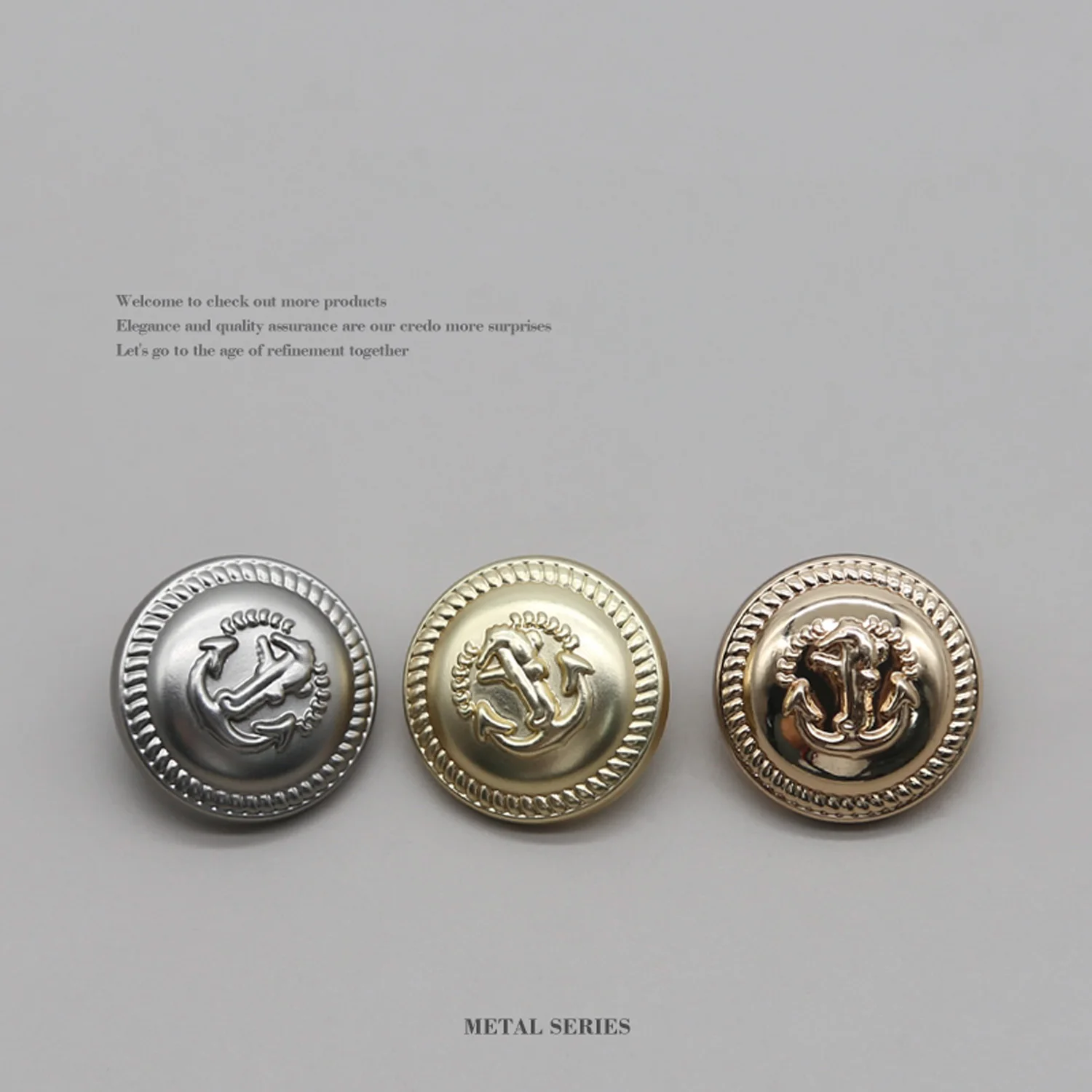 Vintage Anchor Metal Buttons 18/20/23mm 5Pcs Stress-Relief DIY Sewing Material For Coat Blazer Jacket Cardigan Garment