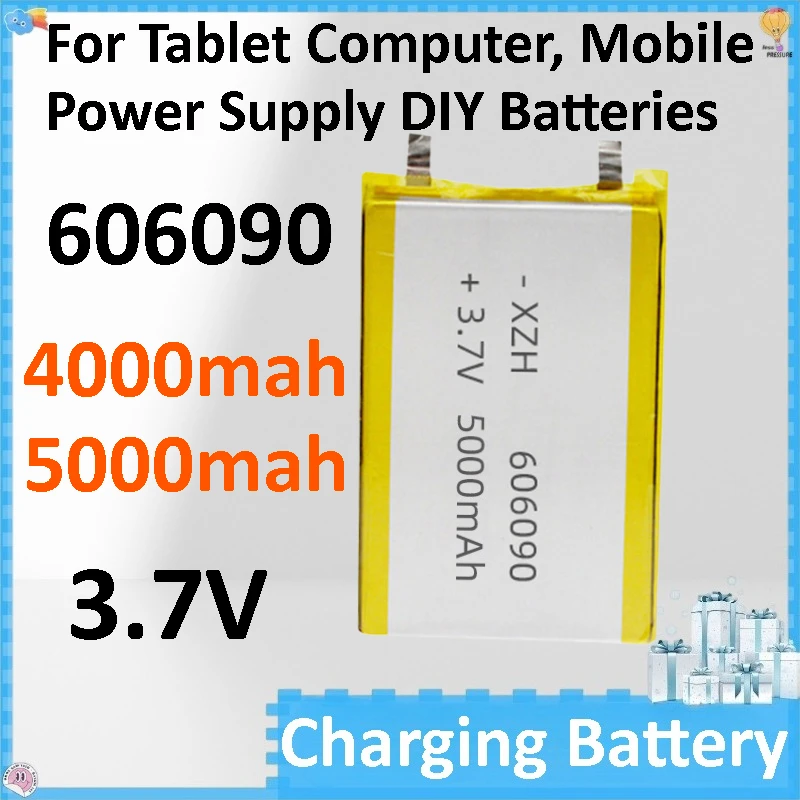 

4000mAh 5000mah 3.7V Polymer Lithium Battery 606090 Large Capacity for Tablet Computer, Mobile Power Supply DIY Batteries
