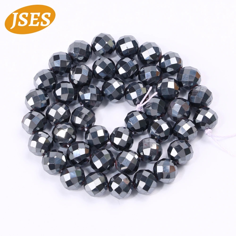 Wholesale Natural Hematite 2 3 4 6 8 10mm Shiny Faceted Beads for Jewelry Making Needlework Accessori DIY Bracelet Necklace