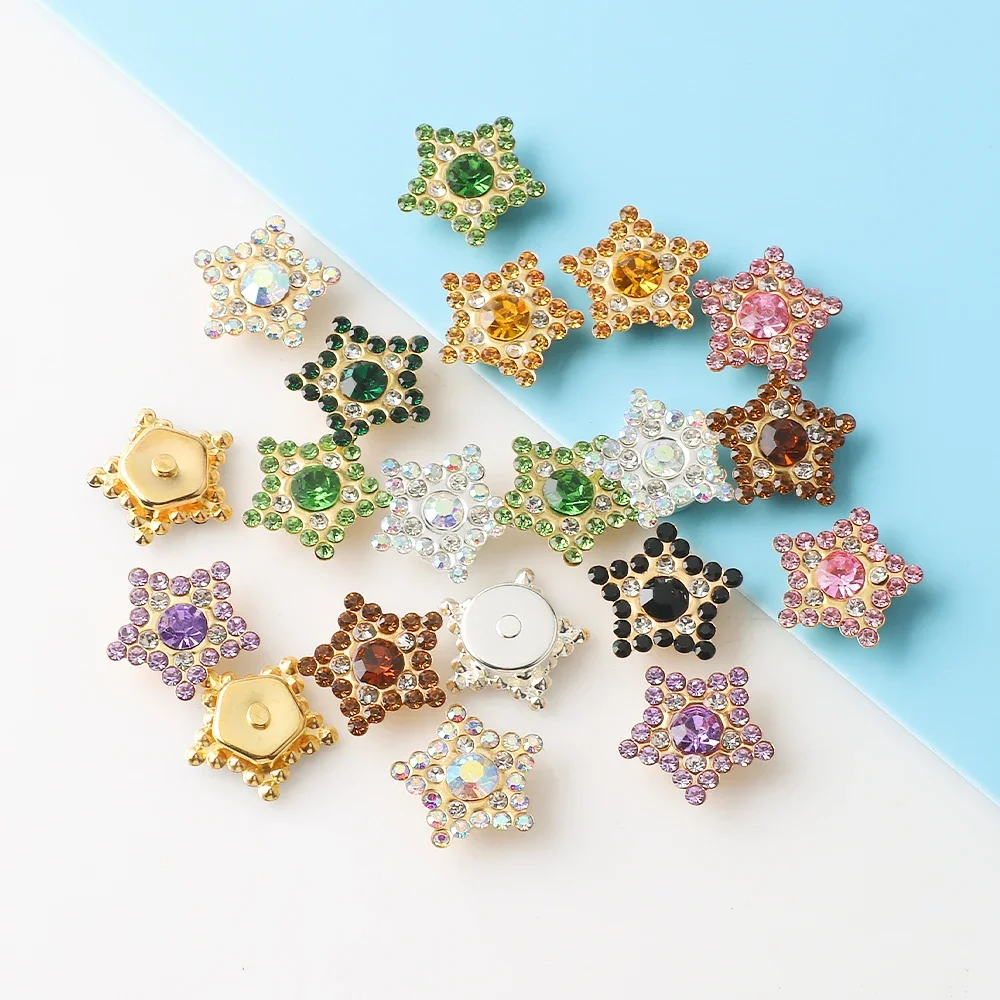 20Pcs Green Star Shape Rhinestone Flower Glass With Claw Sew  Rhinestone  Button Flatback Crystal For Jewelry Making Decor