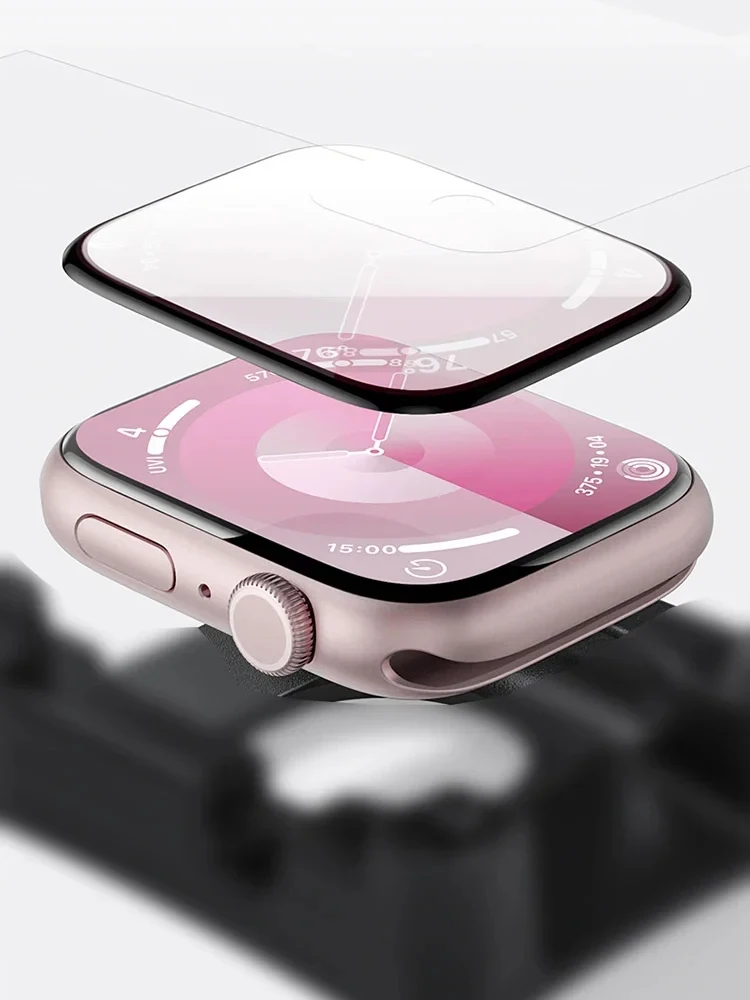 Displayschutzfolie für Apple Watch Serie 9-8-7-6 5 4 Se Ultra-2 49 mm 41 mm 45 mm 40 mm 44 mm 3D (nicht gehärtetes Glas) Filmzubehör
