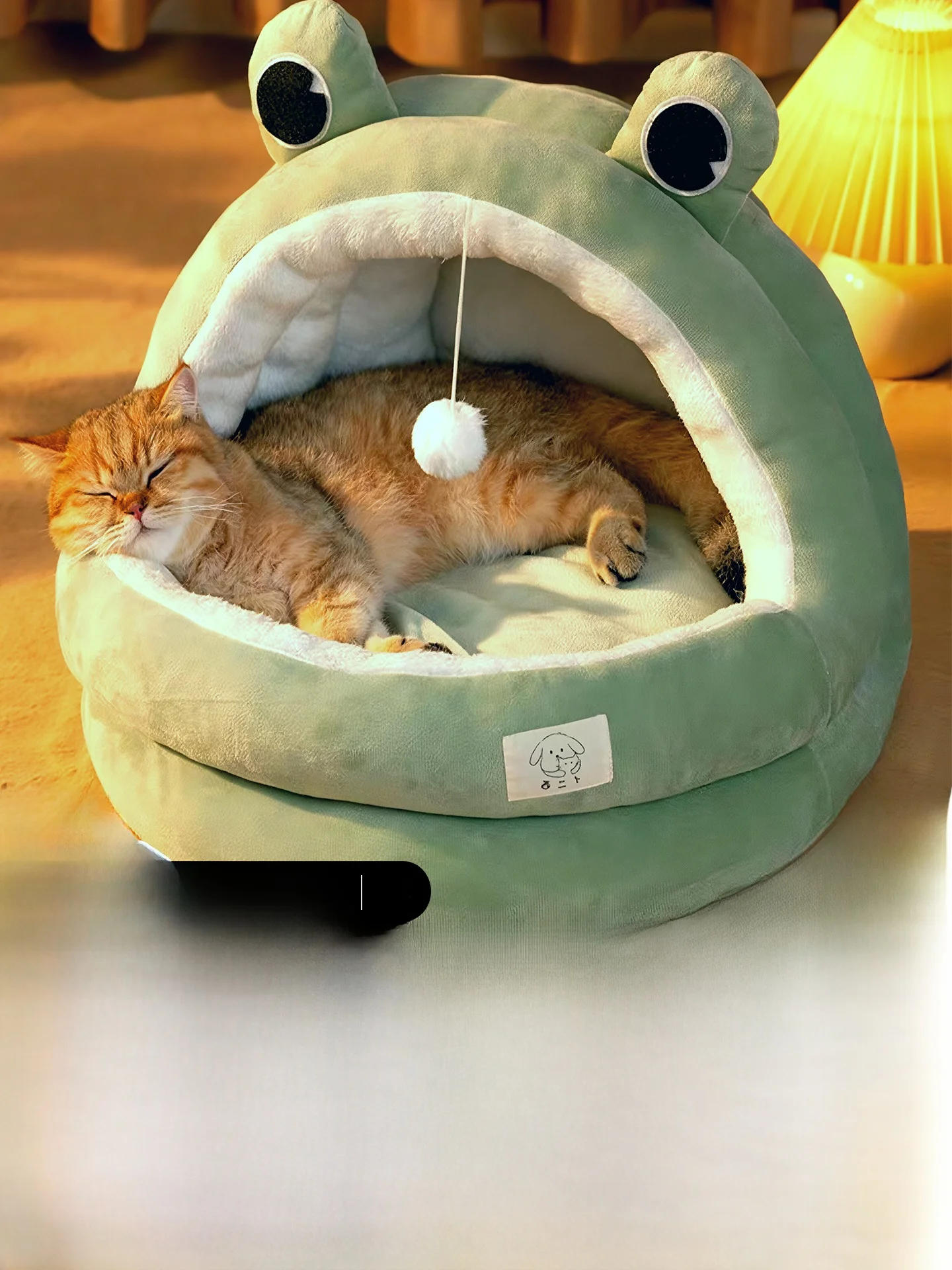 

Thiened round ape Nest Dog Bed Semi-Closed Warmth S Mat Couch Bed Securi for s And Dogs All Seasons Unive...