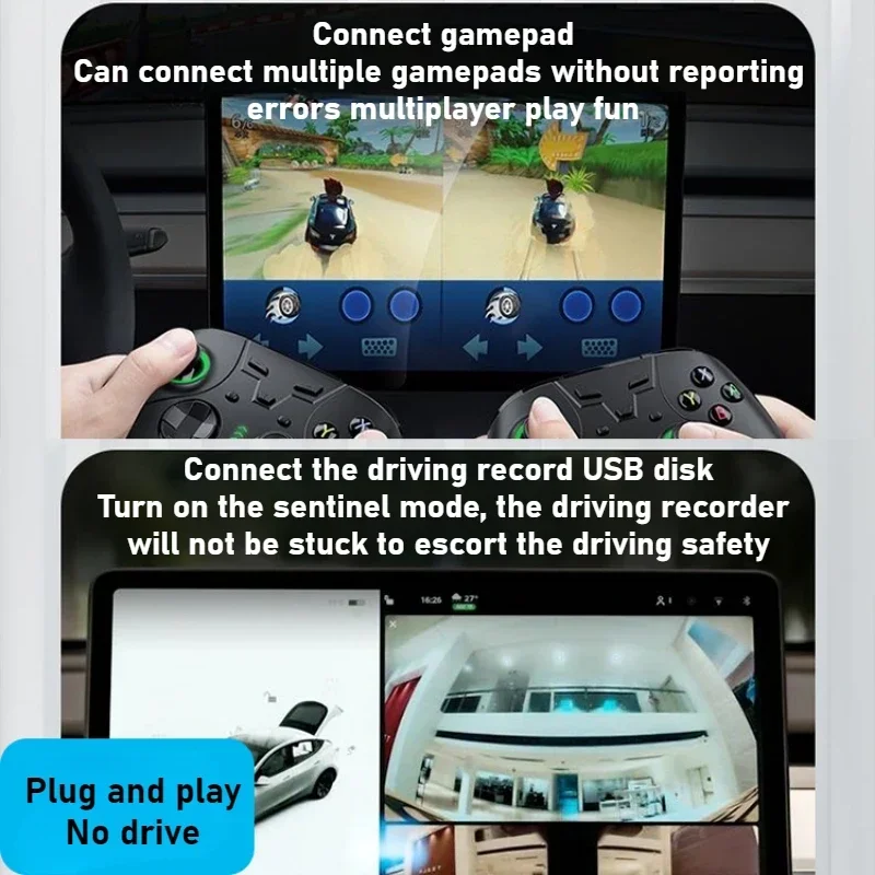 For Tesla Model 3 Y Glove Box USB Hub Docking Station 4-in-1 Extender Fast Charging Data Transfer Upgrade Car Accessories view 4