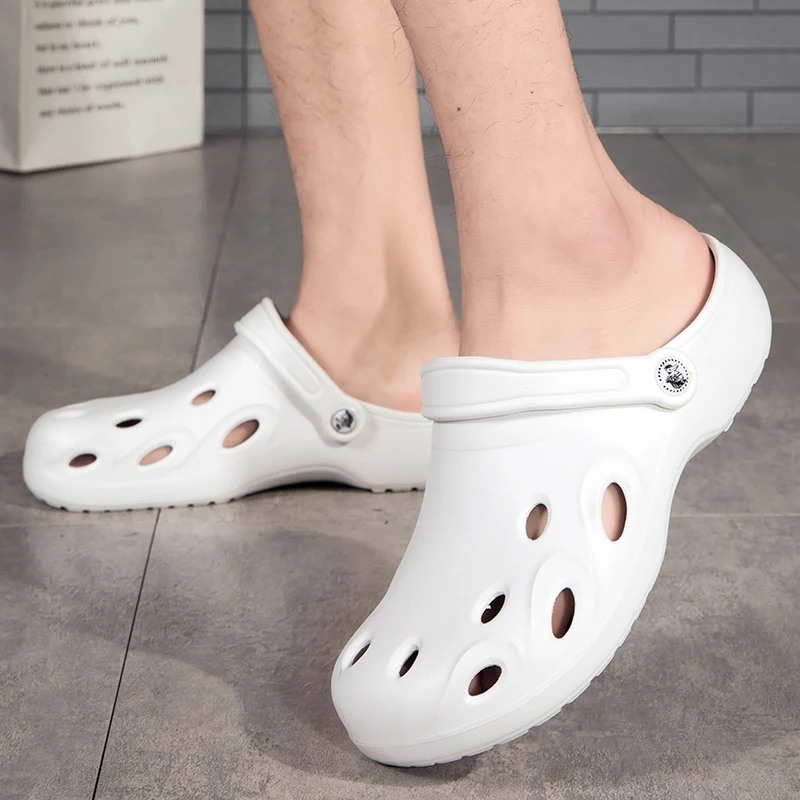Wide Toe Rubber Sandals Barefoot Garden Shoes Clogs Zuecos Hombre Cholas Man Summer Beach Shoes Lightweight Big Size 48 49 50
