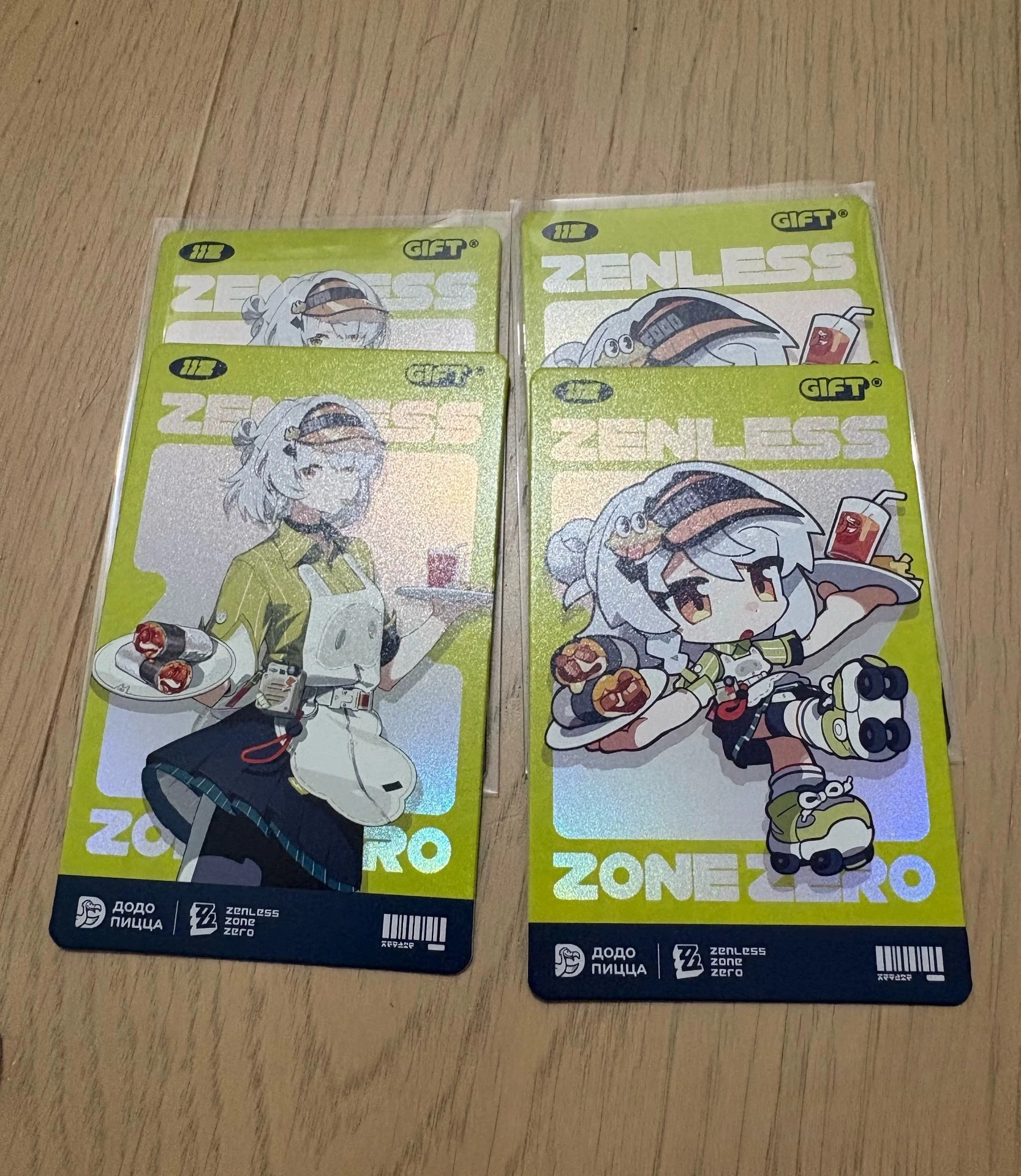 

Official Genuine Zenless Zone Zero X Dodo Pizza Додо Пицца Anby Demara Burnice Whita Cosplay Laser Flash Card in Stock