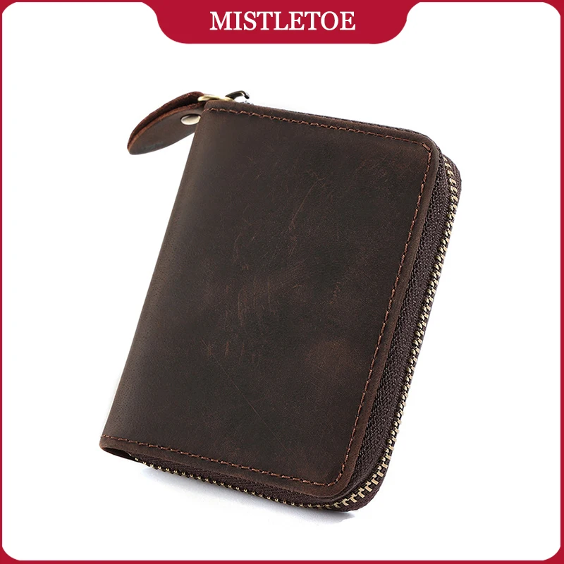 

Vintage Genuine Leather Card Holder Original Cowhide Anti RFID Bank ID Driver License Card Wallet for Men