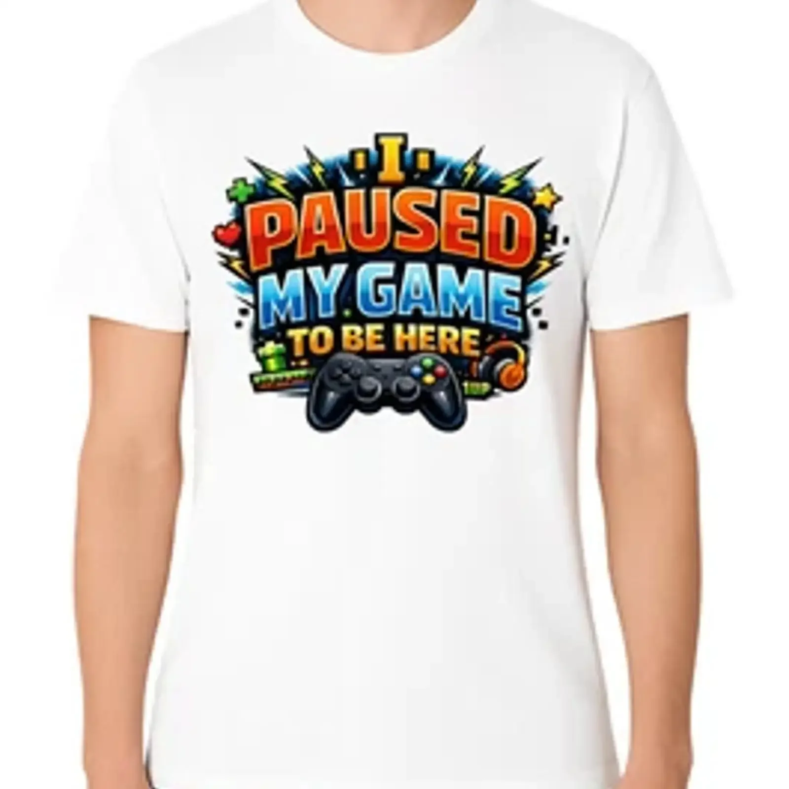 T Shirt I Paused My Game Gamer Funny Gaming  vintage Washed Stylish Versatile Casual designer clothes Comfortable Unisex homme