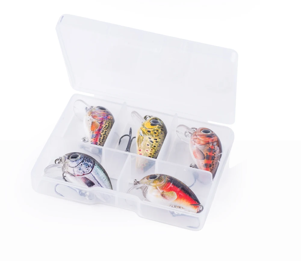 Hanlin 5 Stück/Set 2,8 cm 2 g Mini-Wobbler, langsam sinkender Crankbait-Angelköder, künstlicher Köder, Hartplastik-Wobbler für Barsch-Angelausrüstung – Detail 11