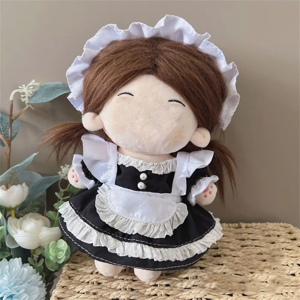 Multicolor Lolita Maid Attire Dress for 20CM Doll Clothes Doll Headwear Dress Set Playing House Photo Props Miniature Dress Suit