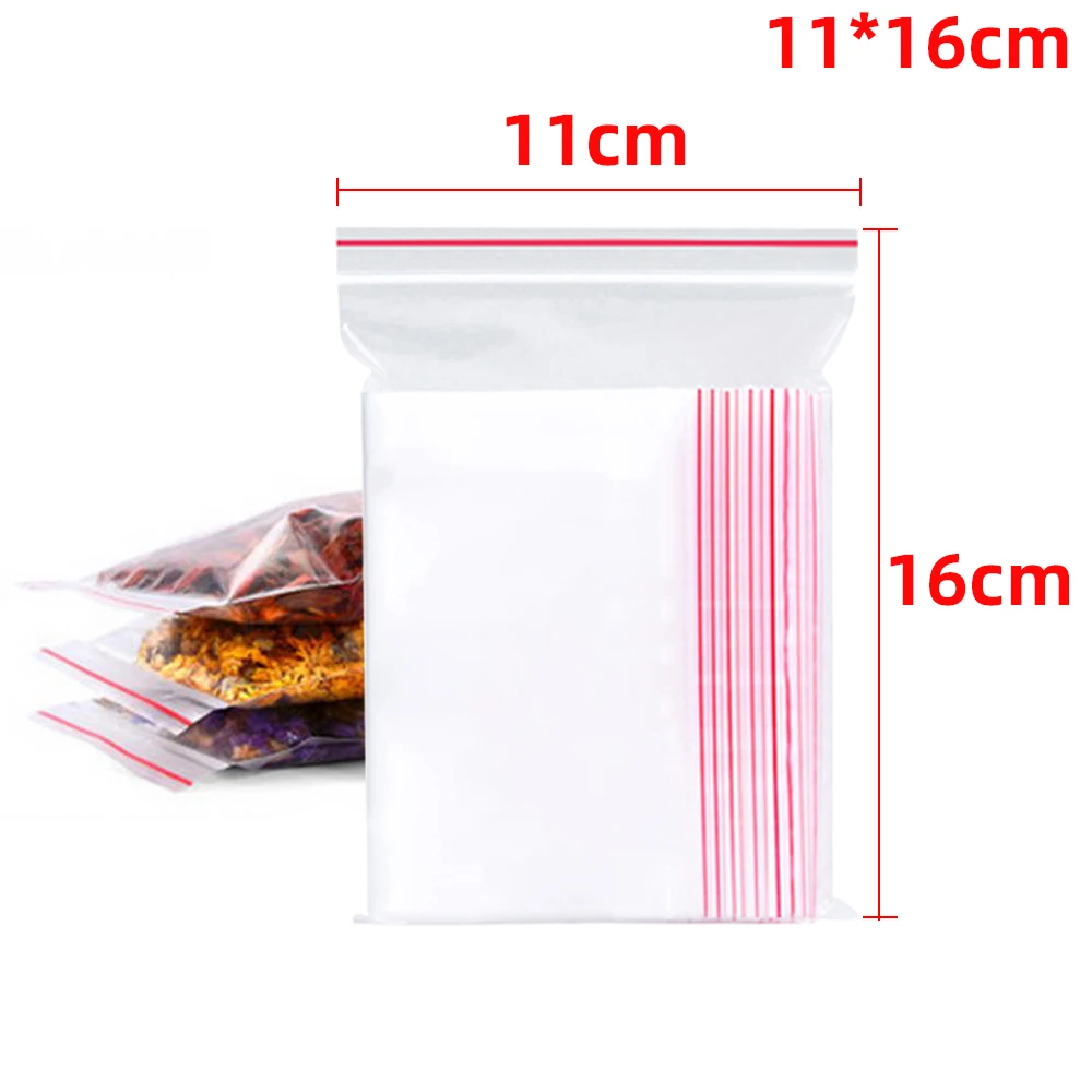 100-500PCS Hersluitbare Zip Lock Plastic Zakken Self Seal Clear Poly Bag Voedsel Opslag Pakket Zakjes Vacuüm verse Organiseren Zak